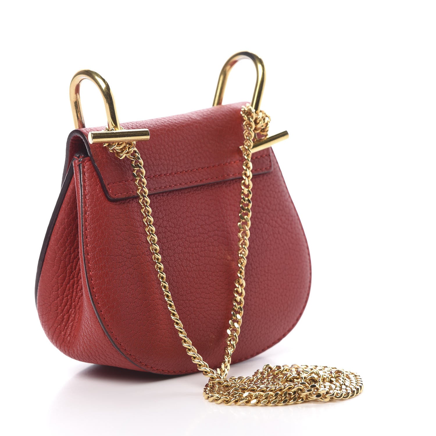 Chloe Grained Lambskin Nano Drew Shoulder Bag Plaid Red 3 of 14