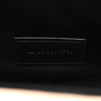 Saint Laurent Grain De Poudre Textured Mixed Matelasse Triquilt Monogram Clutch Dark Beige 7 of 9