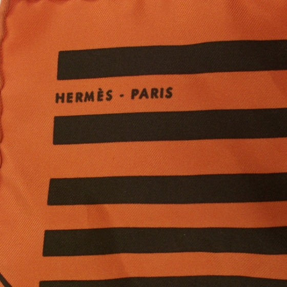 Hermes Silk H Au Gallop Pocket Square Scarf 4 of 5
