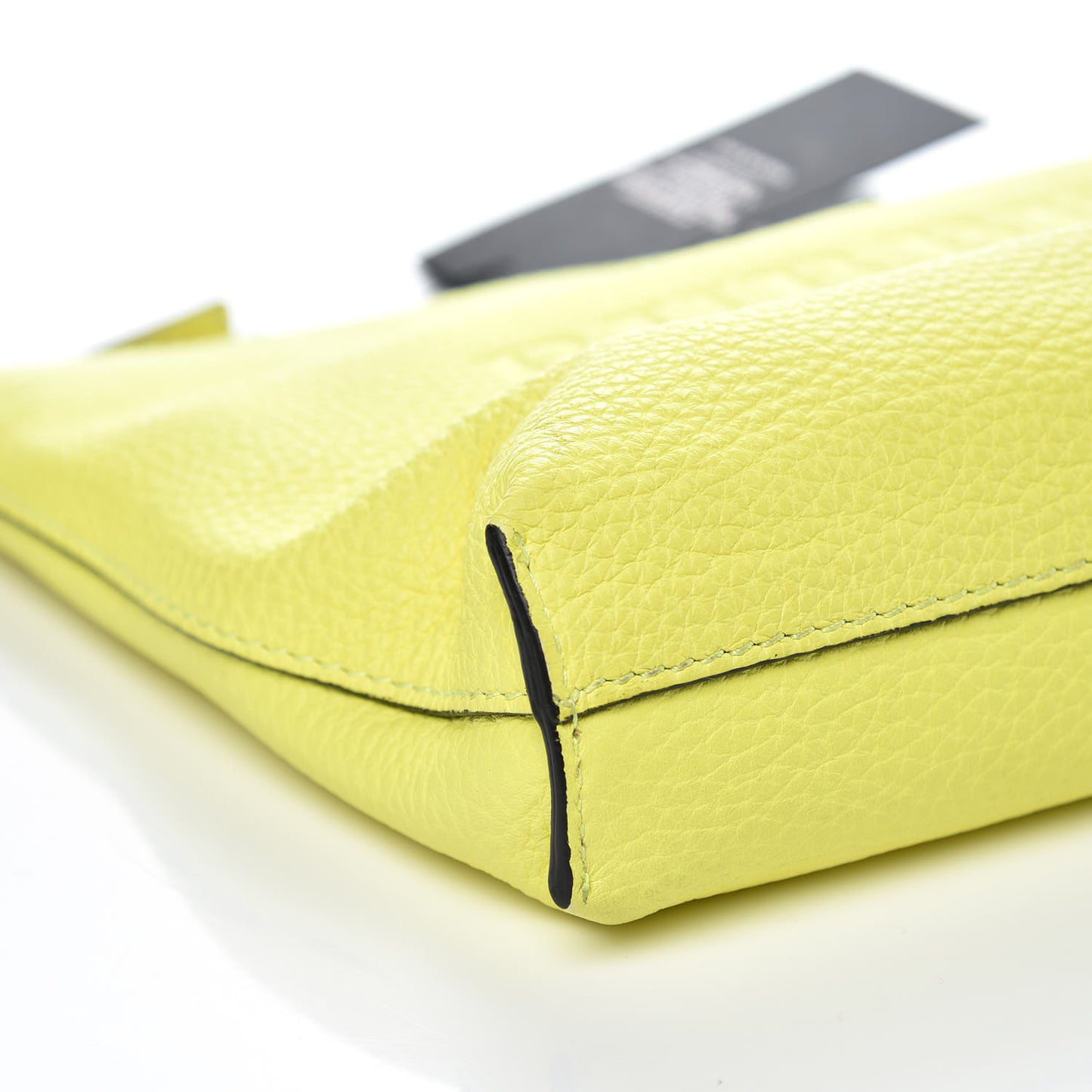 Soft Calfskin Large Duncan Zip Pouch Neon Yellow