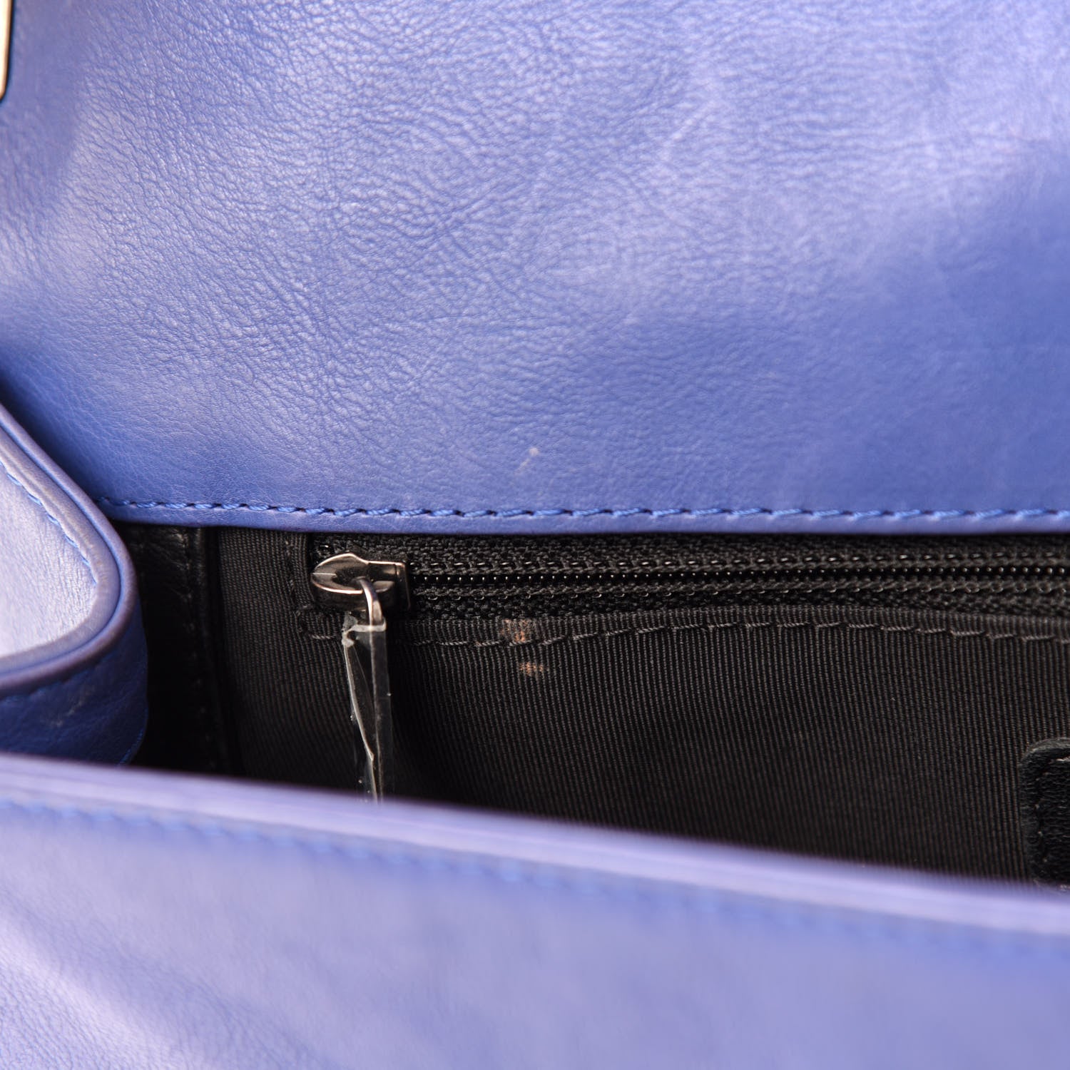 Chanel Grained Calfskin Quilted Large Boy Flap Blue 11 of 14