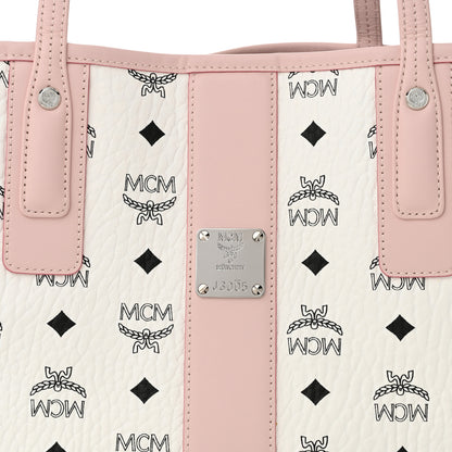 MCM Visetos Medium Liz Reversible Shopper Tote White Soft Pink 13 of 22