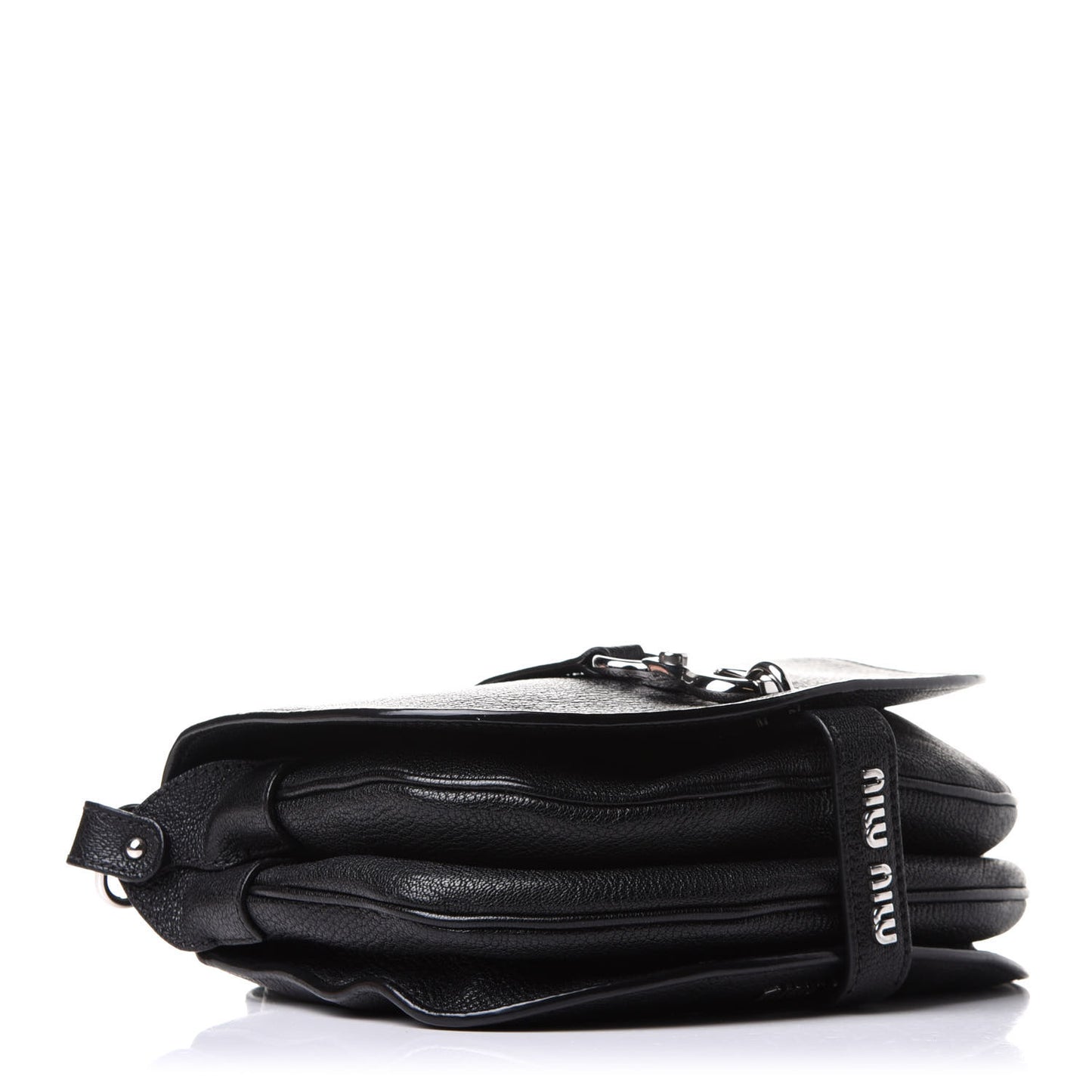 Goatskin Madras Flap Shoulder Bag Black