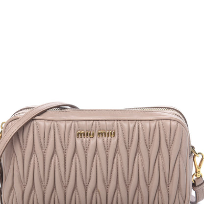 Miu Miu Nappa Matelasse Double Zip Chain Shoulder Bag Cammeo 12 of 14