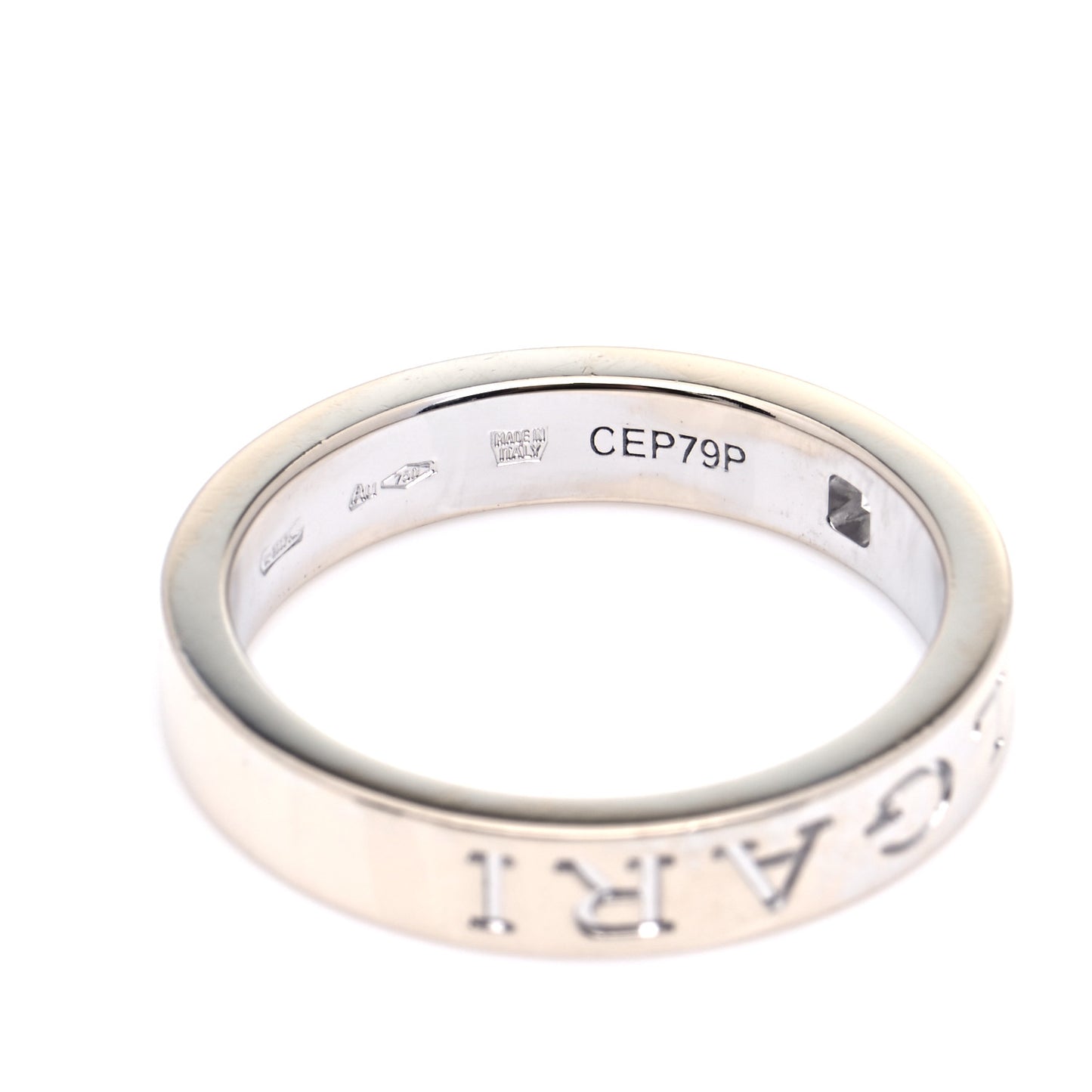 18K White Gold Diamond B.Zero1 Essential Band Ring 57 8