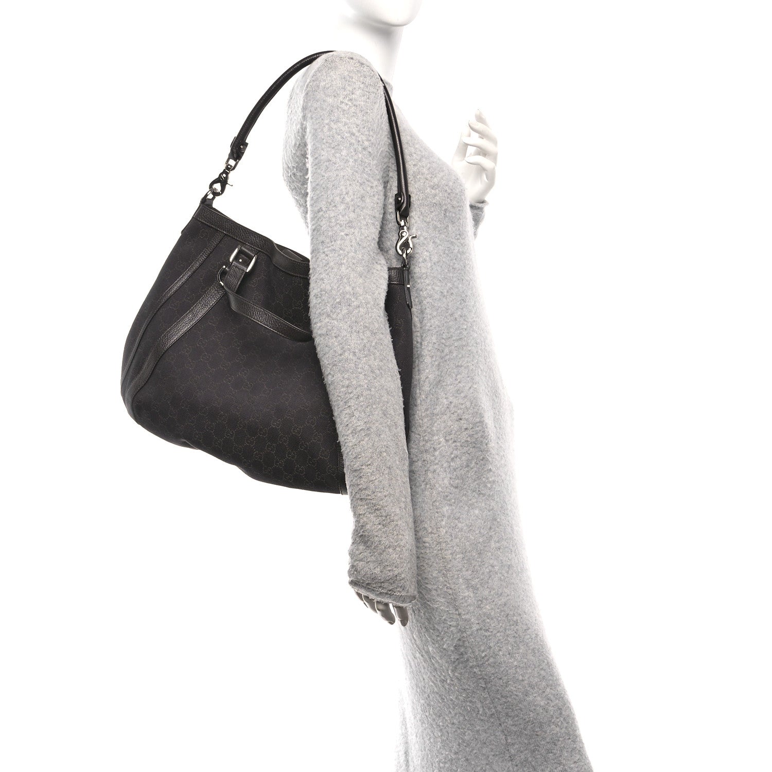 Gucci Monogram Medium Abbey Convertible Tote Dark Brown 2 of 10