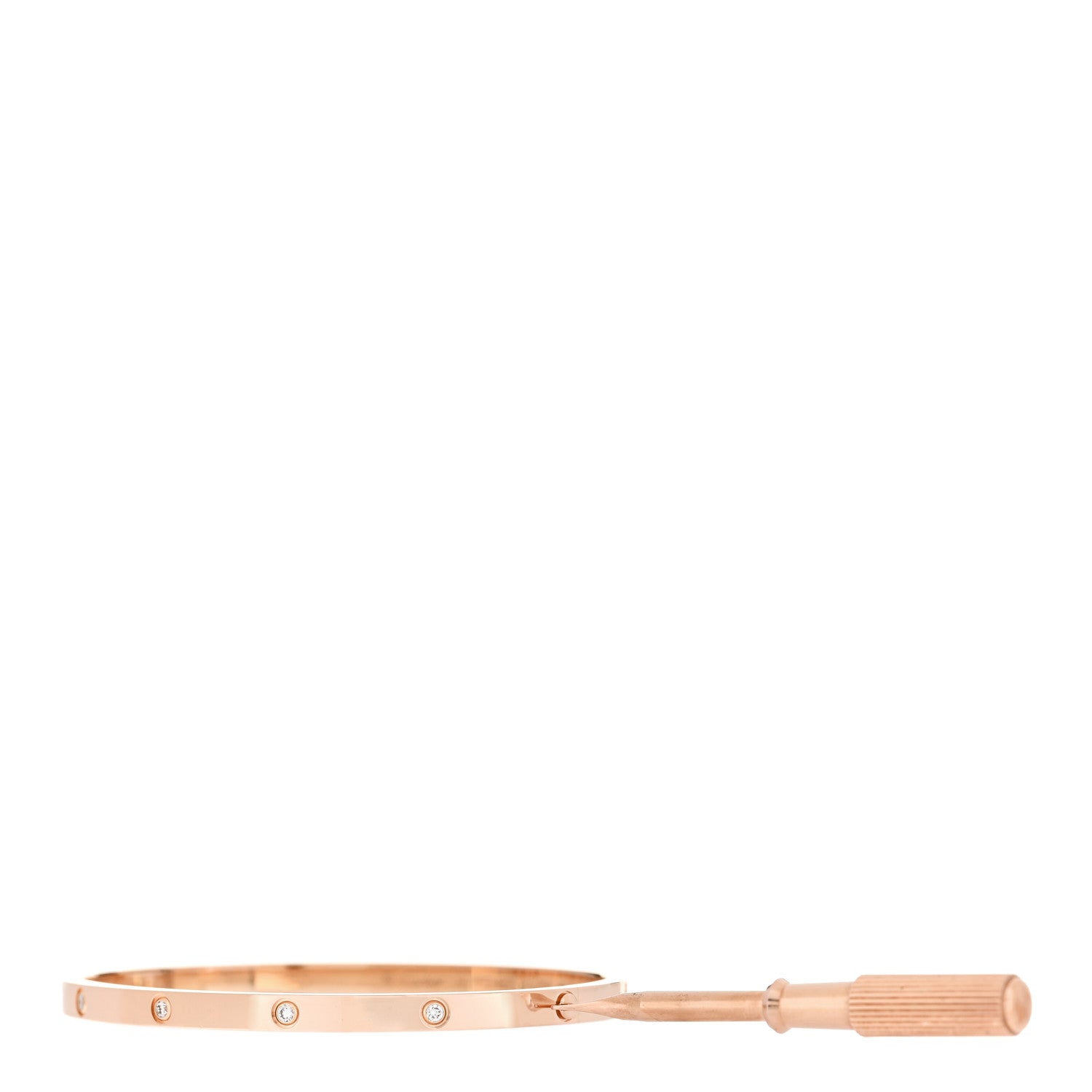 Cartier 18K Pink Gold 10 Diamond Small LOVE Bracelet 17 4 of 8