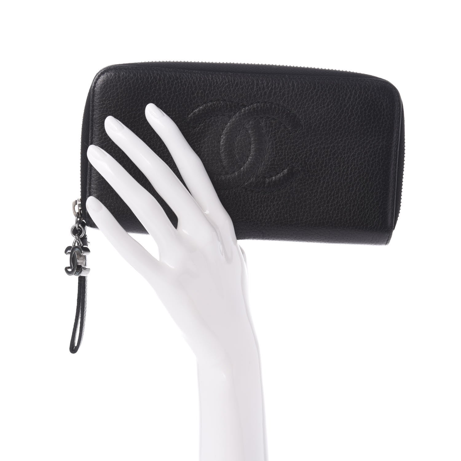 Chanel Calfskin Large Timeless Zip Around Wallet Black 2 of 11