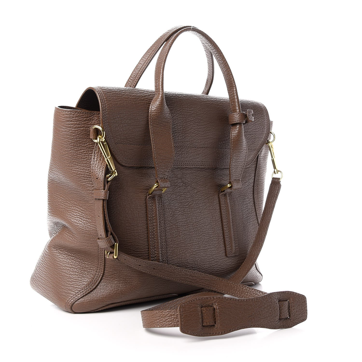 3.1 Phillip Lim Textured Calfskin Large Pashli Satchel Taupe 3 of 8