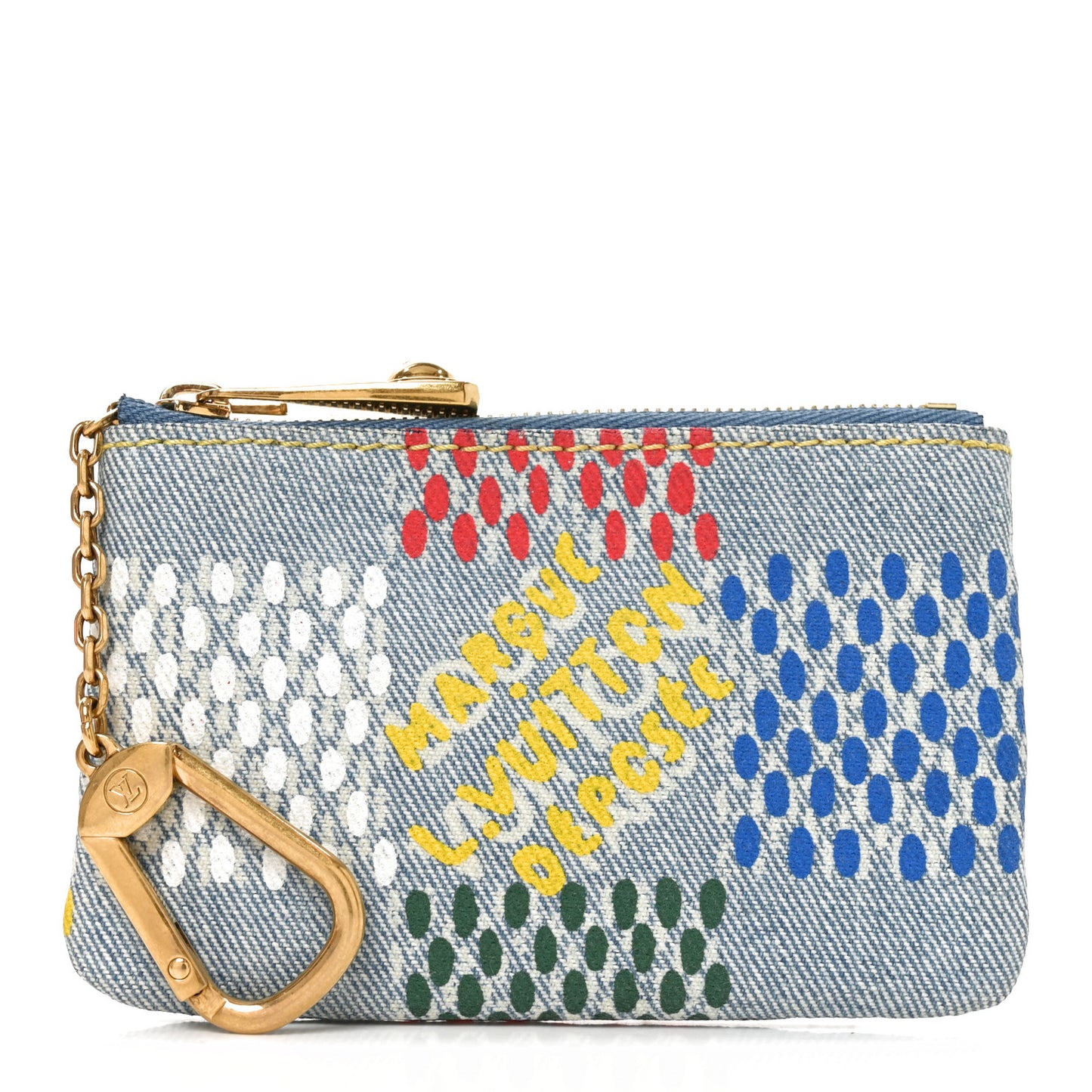 Damier Denim Key Pouch Multicolor