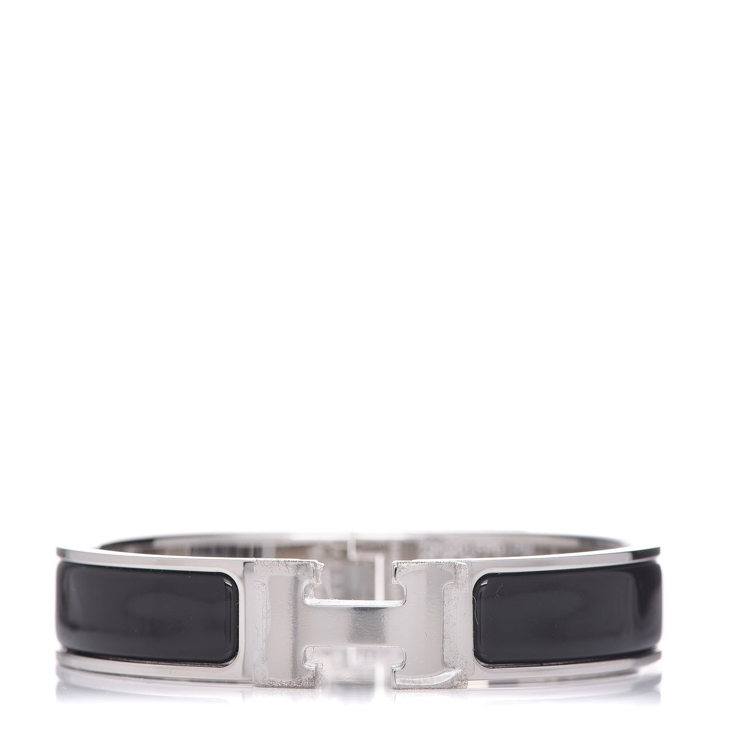 Enamel Narrow Clic Clac H Bracelet PM Black
