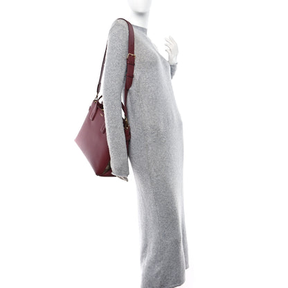 Burberry Grainy Calfskin House Check Medium Banner Tote Mahogany Red 2 of 11