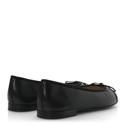 Chanel Lambskin Patent Cap Toe Ballerina Flats 40.5 Black 5 of 11