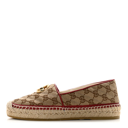 Gucci Monogram Matelasse Diagonal GG Marmont Espadrilles 36 Beige New Cherry Red 1 of 12