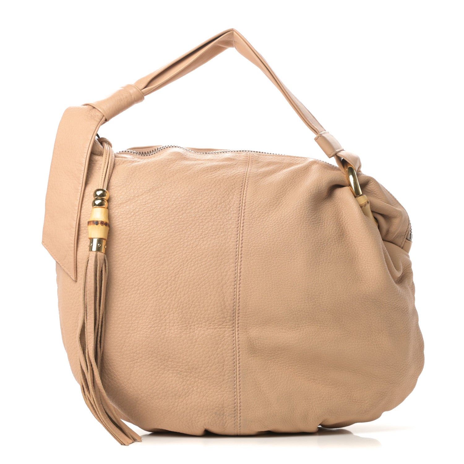Gucci Pebbled Calfskin Medium Jungle Hobo Beige 1 of 10