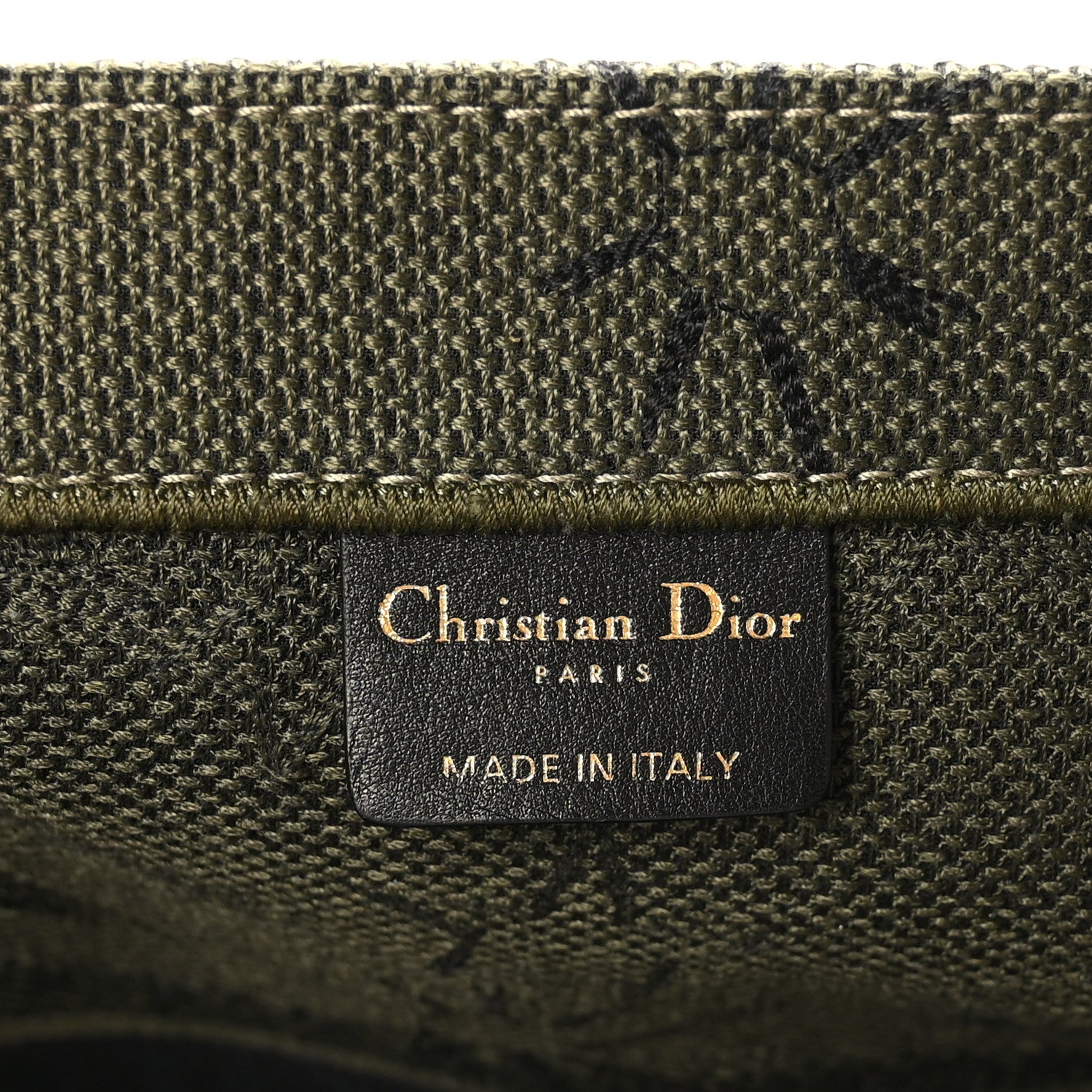 Christian Dior Canvas Embroidered Graffiti Book Tote Vert 5 of 9