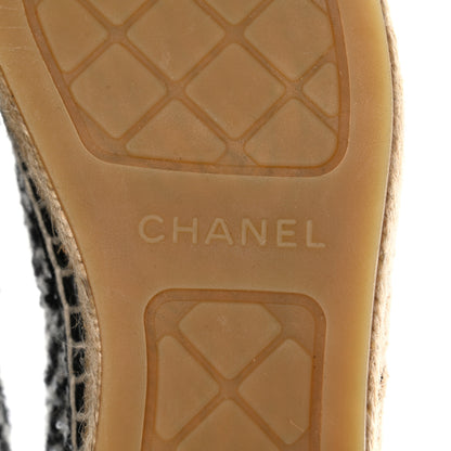 Chanel Tweed Lambskin CC Espadrilles 39 White Black 7 of 10
