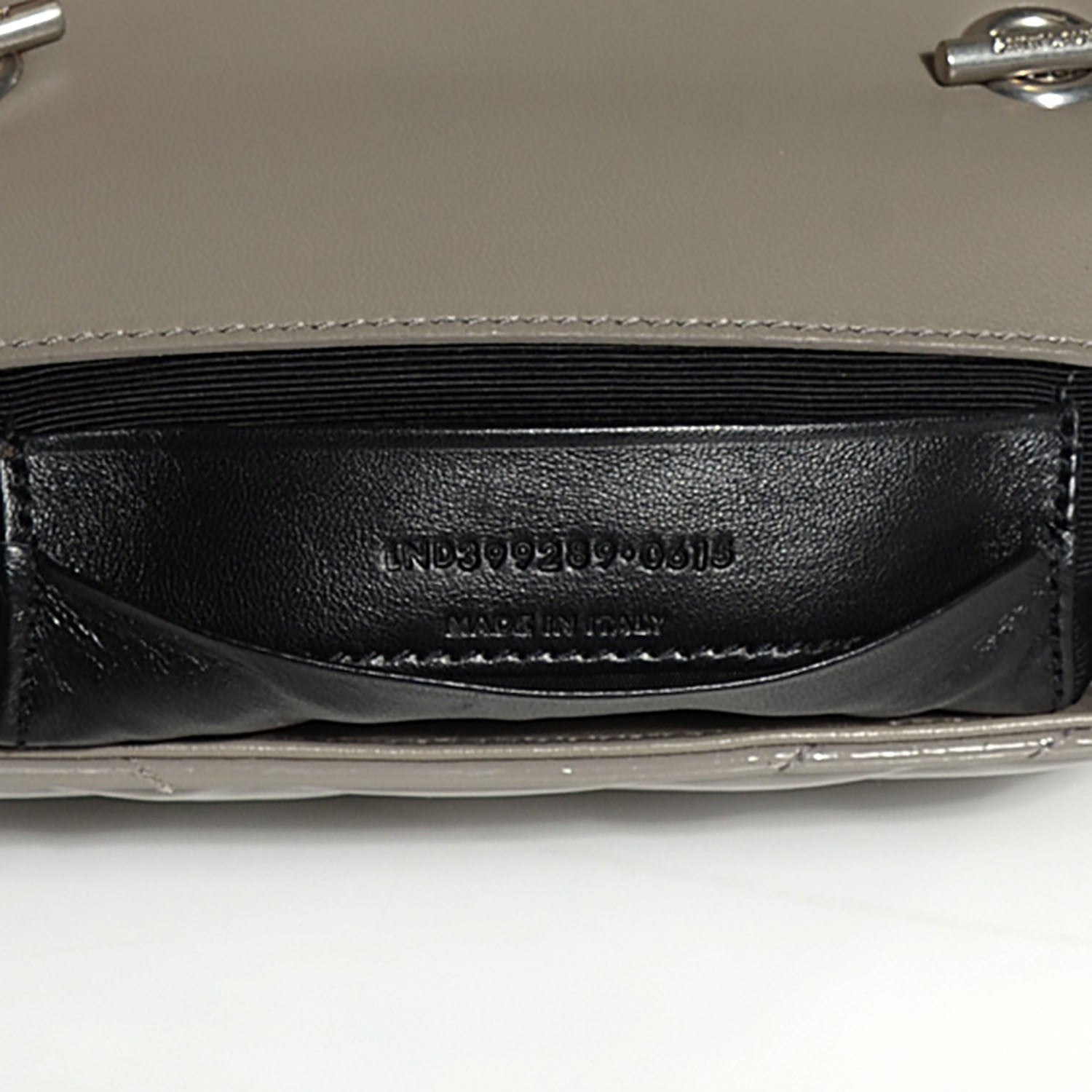 Saint Laurent Patent Chevron Mini V Flap Chain Shoulder Bag Light Grey 7 of 8