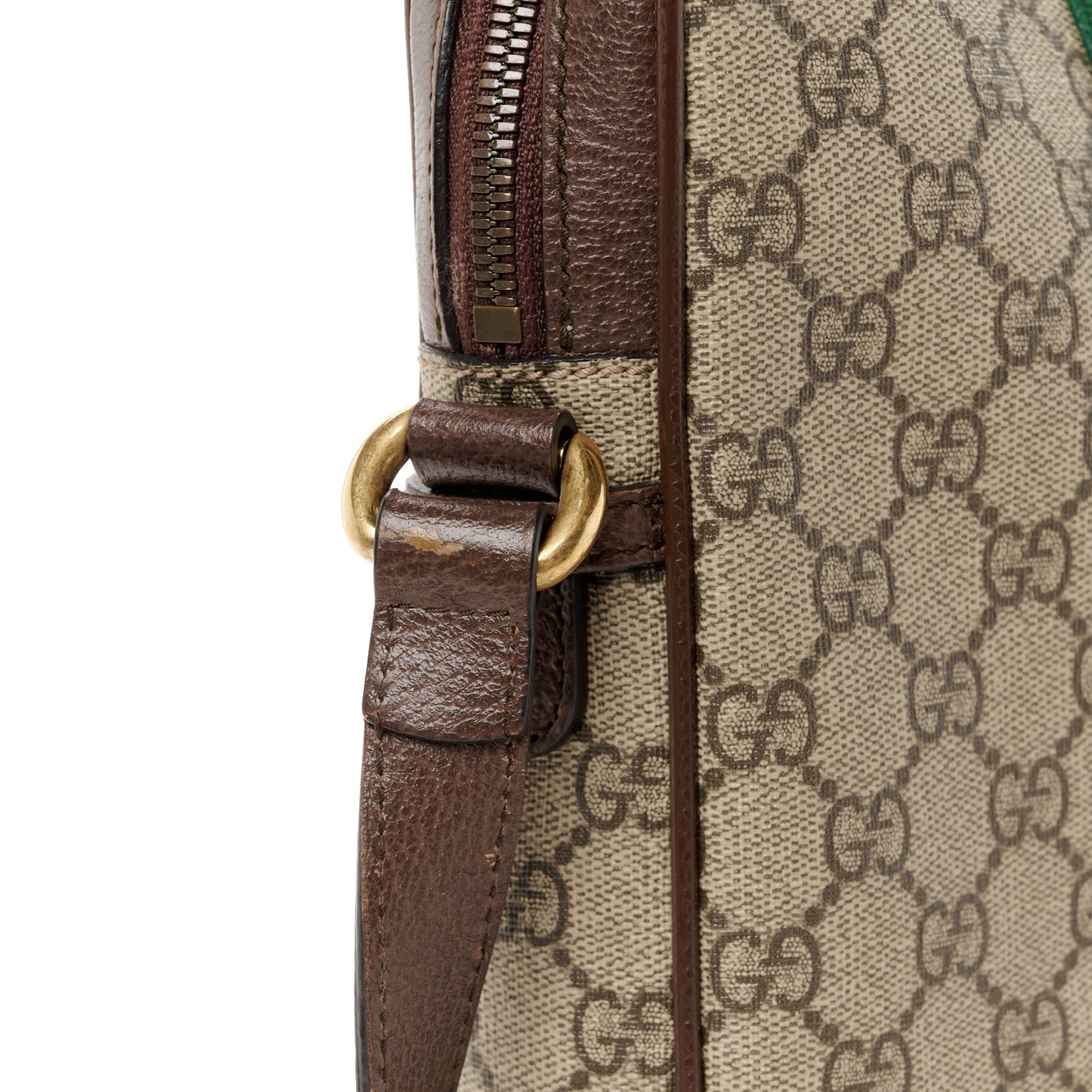 GG Supreme Monogram Web Small Ophidia Messenger Bag Brown