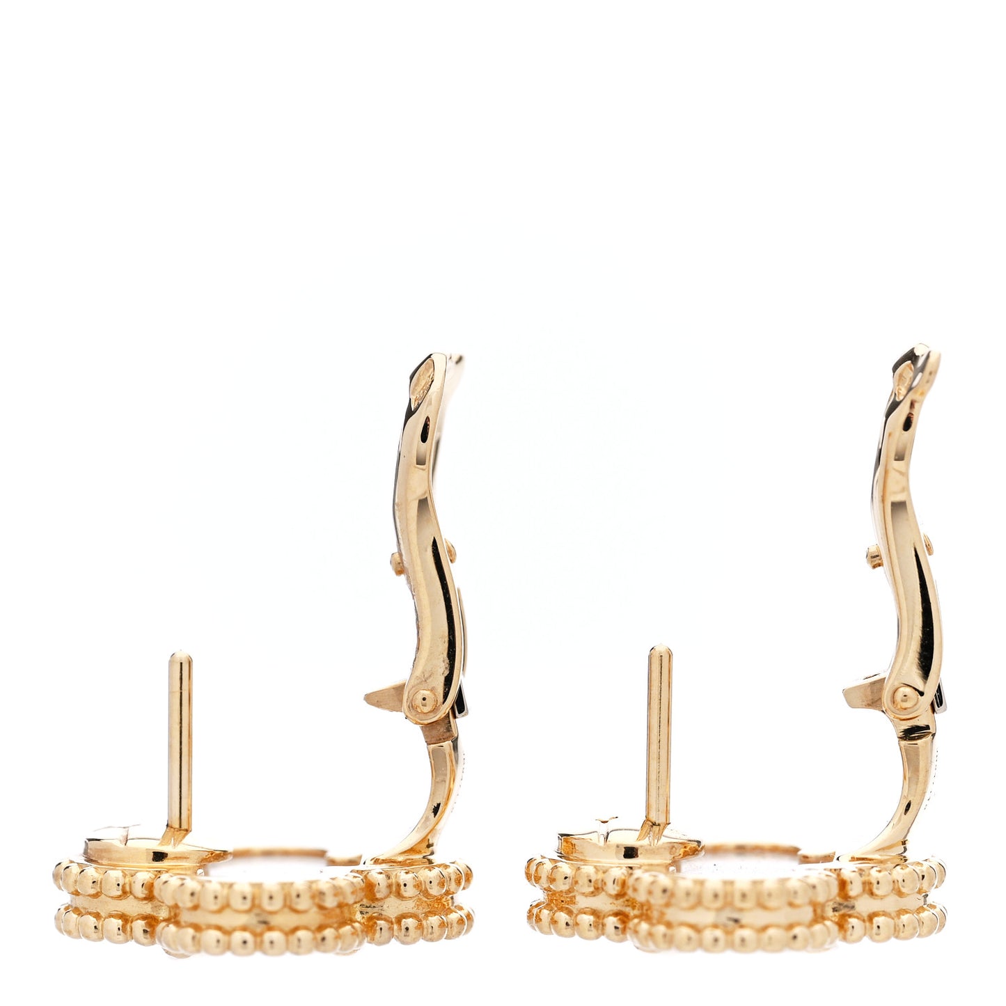 18K Yellow Gold Mother of Pearl Vintage Alhambra Earrings
