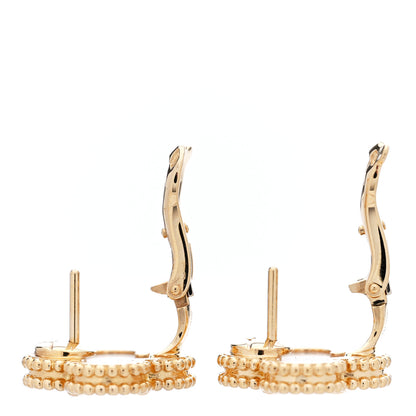 Van Cleef & Arpels 18K Yellow Gold Mother of Pearl Vintage Alhambra Earrings 3 of 5
