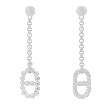 Hermes Sterling Silver Chaine d'ancre Alea II Dangle Earrings 1 of 5