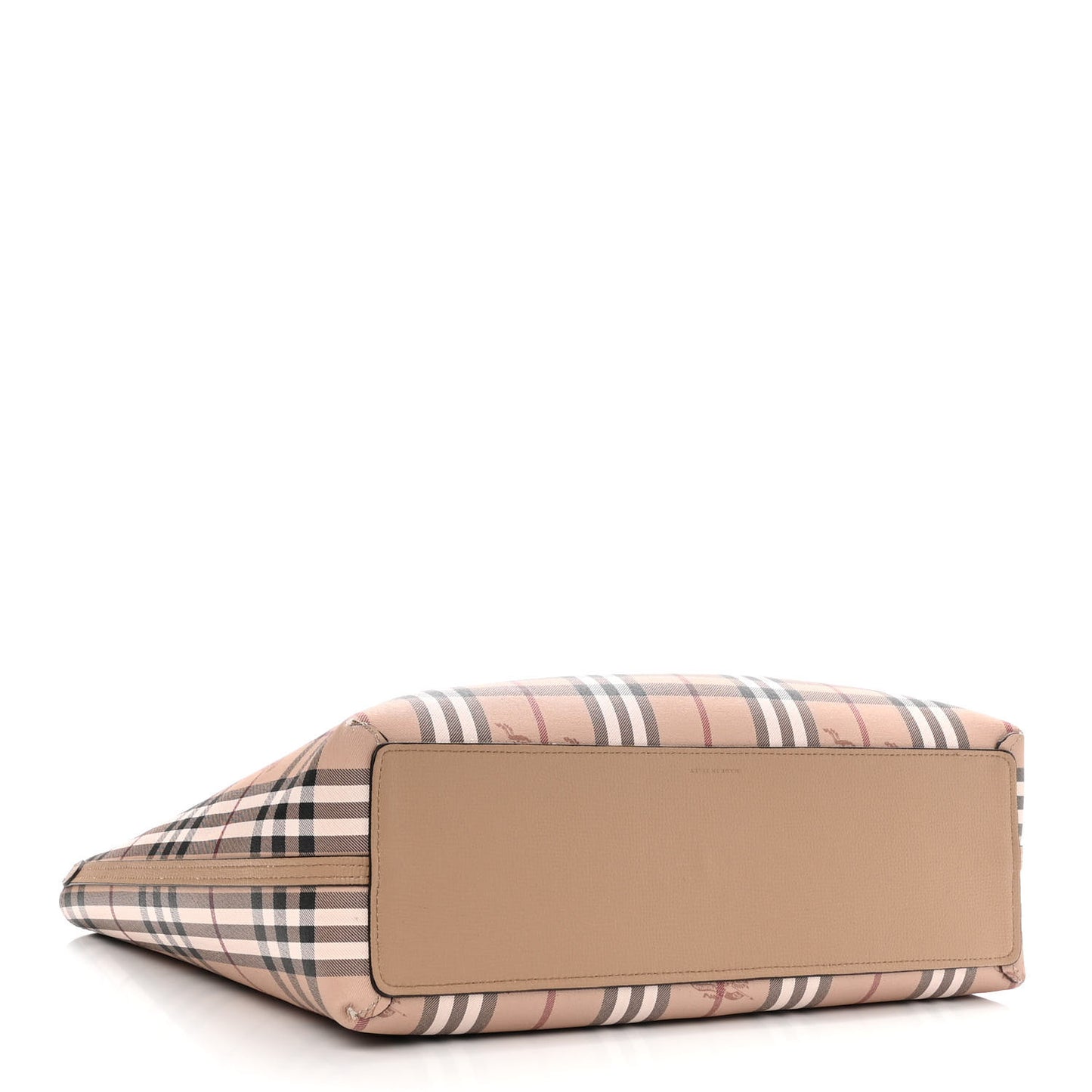 Grainy Calfskin Haymarket Check Medium Reversible Tote Camel