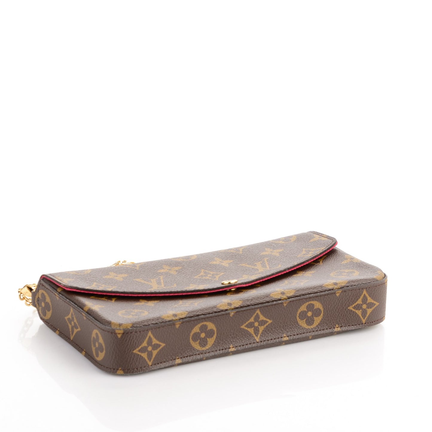 Monogram Pochette Felicie Chain Wallet Fuchsia