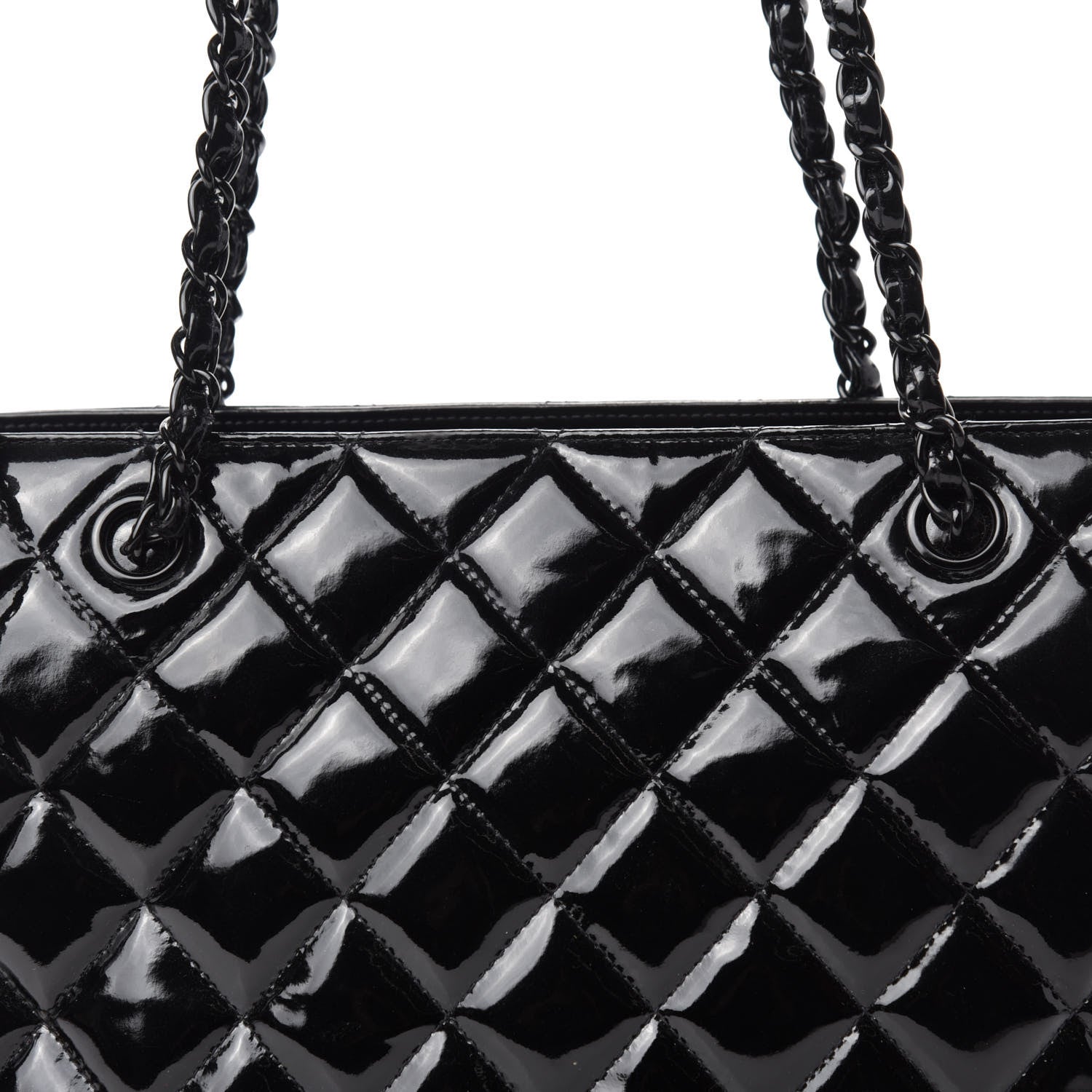 Chanel Patent Quilted Tote Black 11 of 11