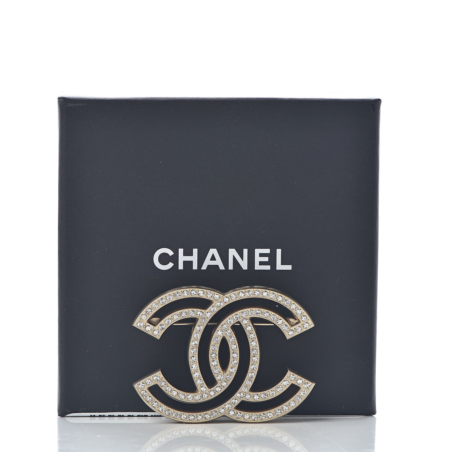 Crystal CC Brooch Light Gold