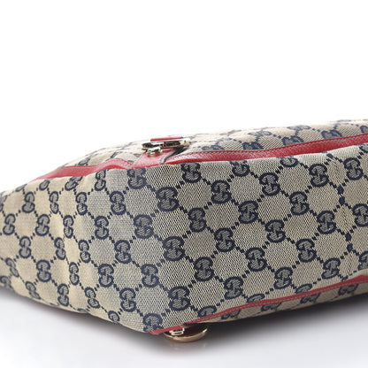 Gucci Monogram Abbey Small Tote Navy Red 8 of 11