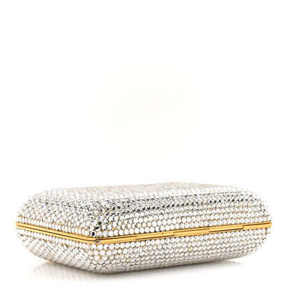 Judith Leiber Swarovski Crystal Minaudiere Clutch Silver Gold 5 of 11