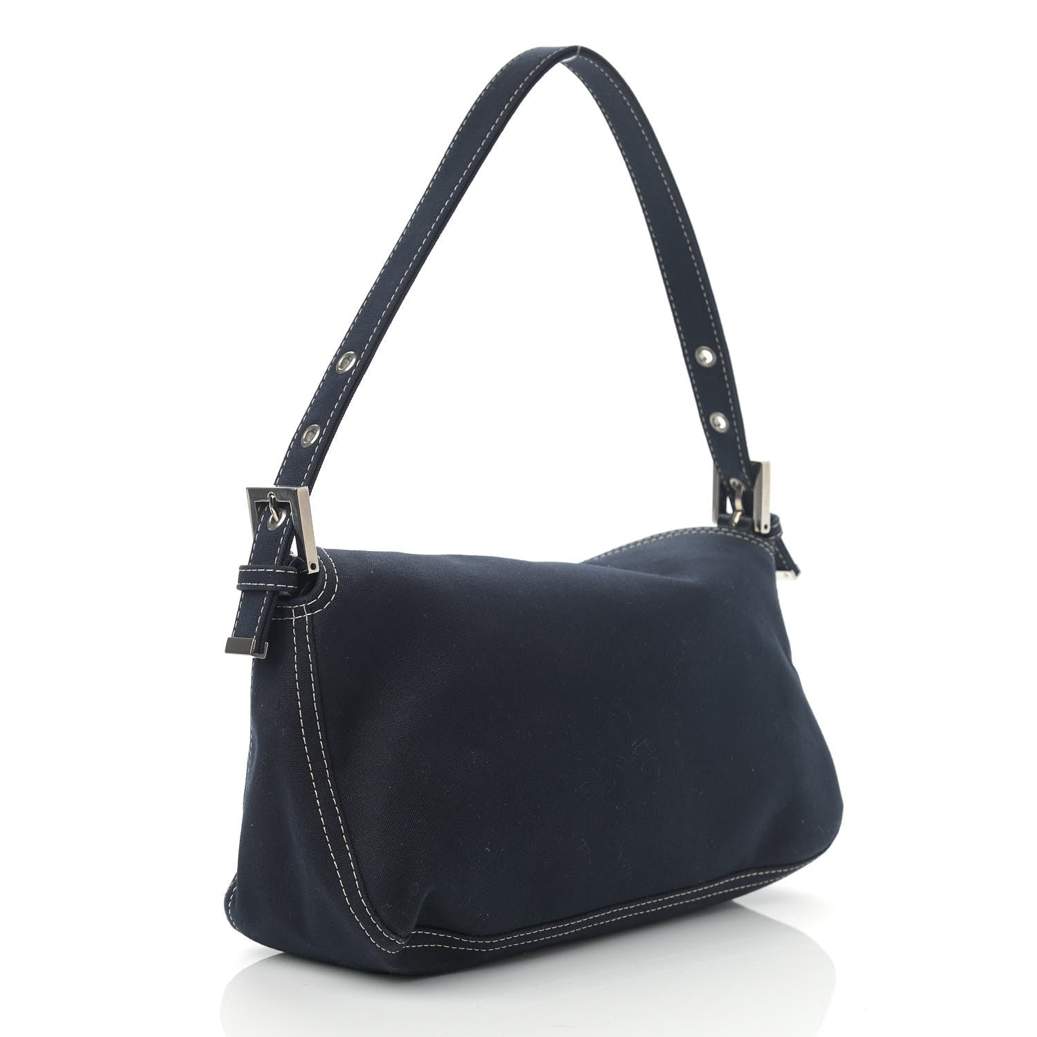 Fendi Denim Baguette Blue 3 of 9