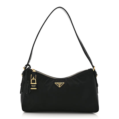 Prada Re-Nylon Vitello Large Aimee Shoulder Bag Black 1 of 10