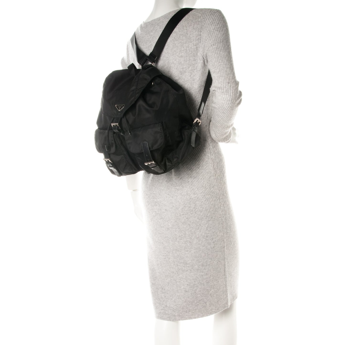 Nylon Vela Medium Backpack Black