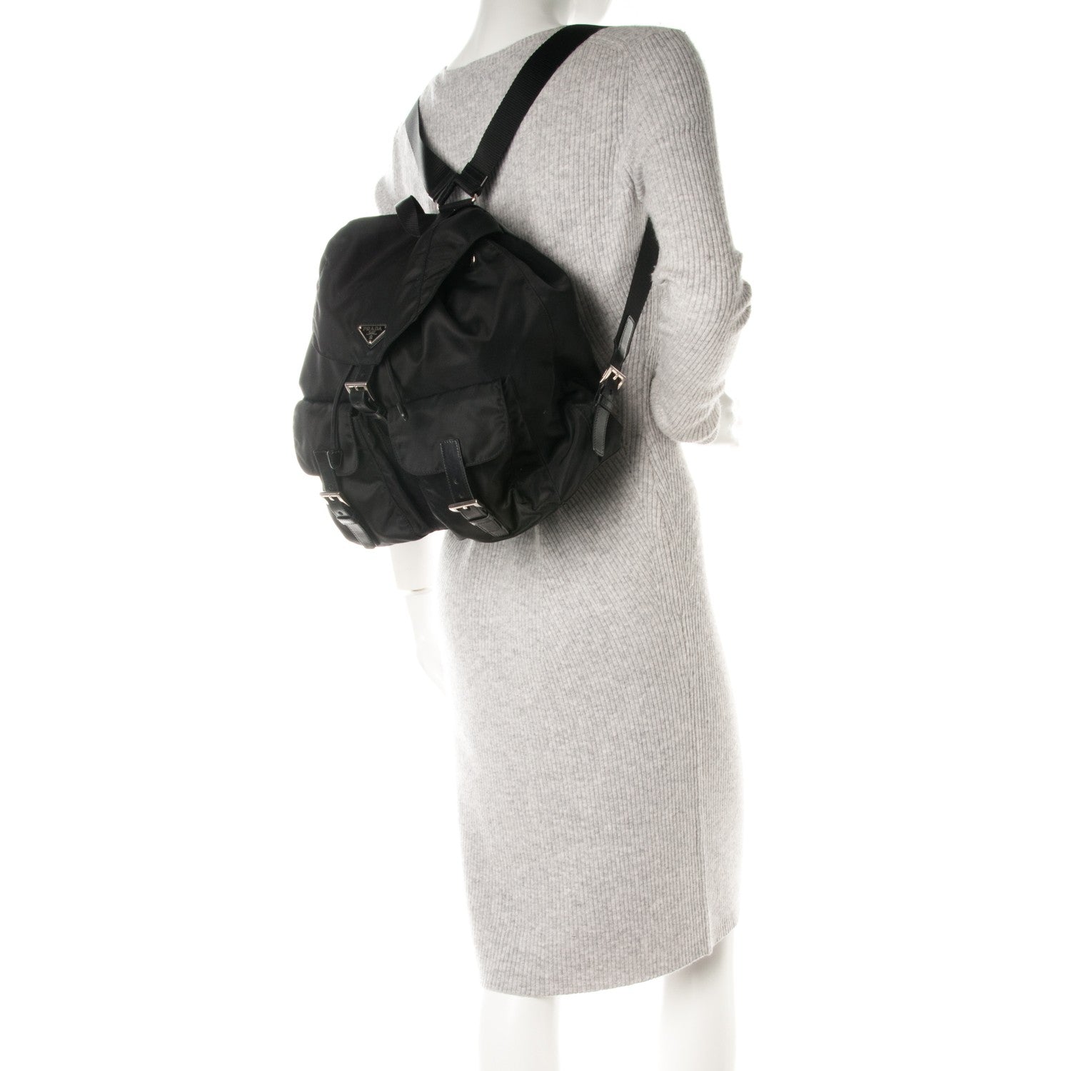 Prada Nylon Vela Medium Backpack Black 2 of 7