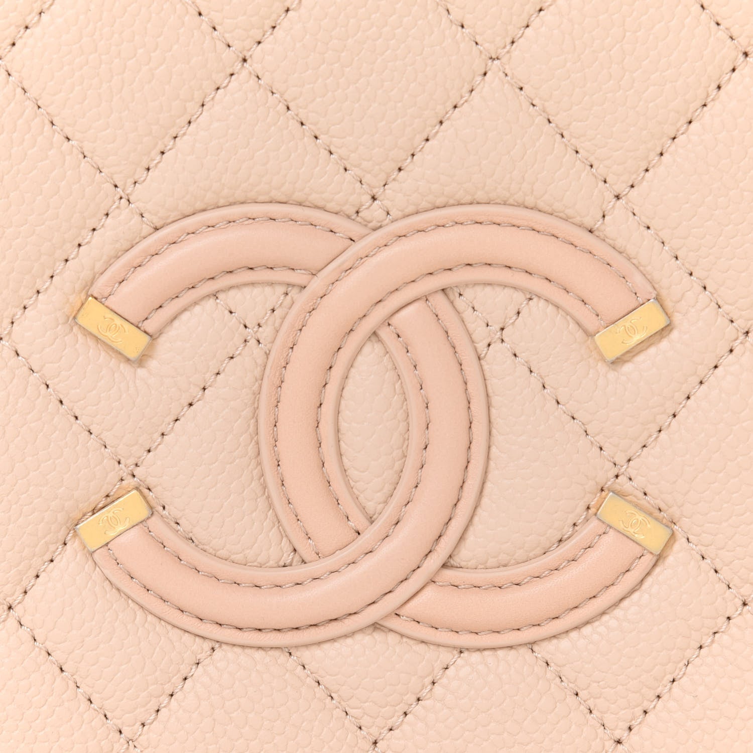 Chanel Caviar Quilted Medium CC Filigree Vanity Case Beige 8 of 10