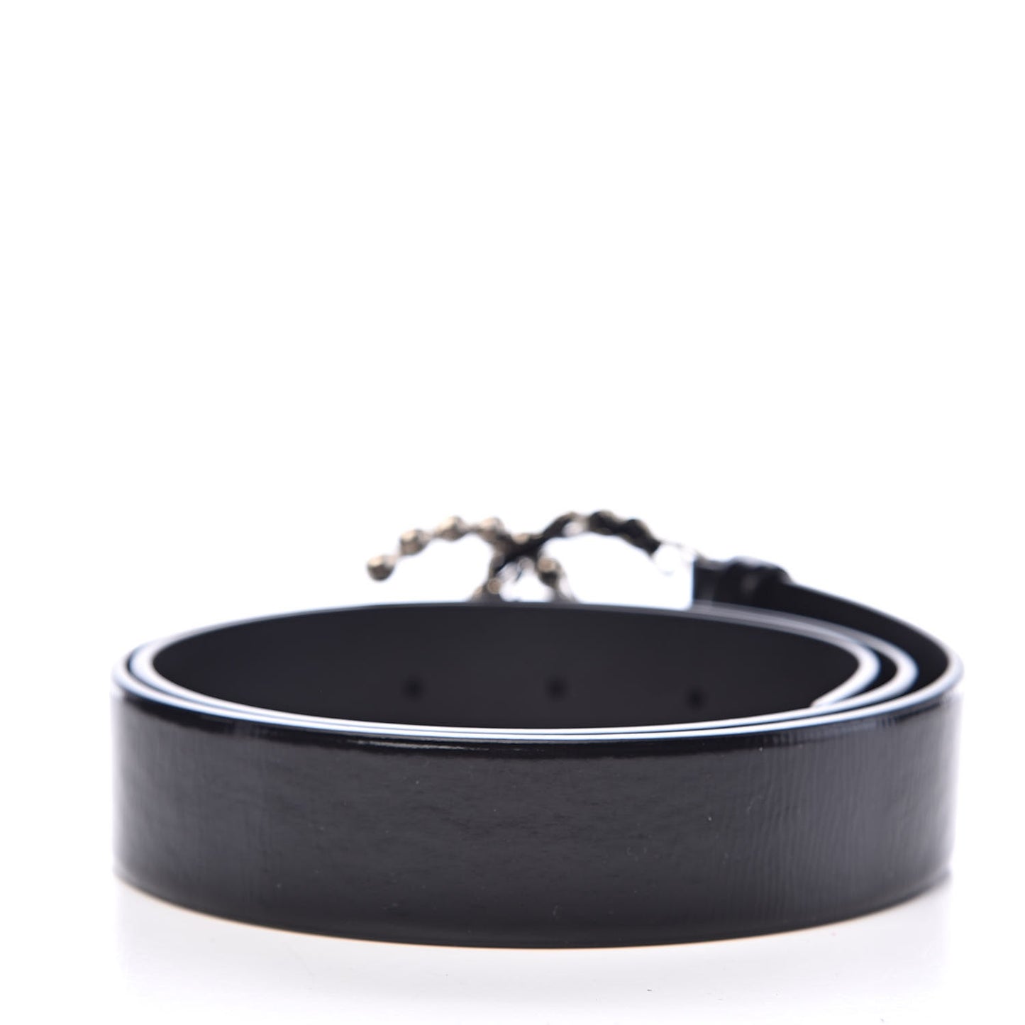 Calfskin Pearl CC Chain Belt 80 32 Black