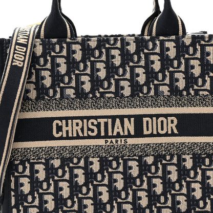 Christian Dior Oblique Calfskin Small Book Tote With Strap Blue Multicolor 4 of 9