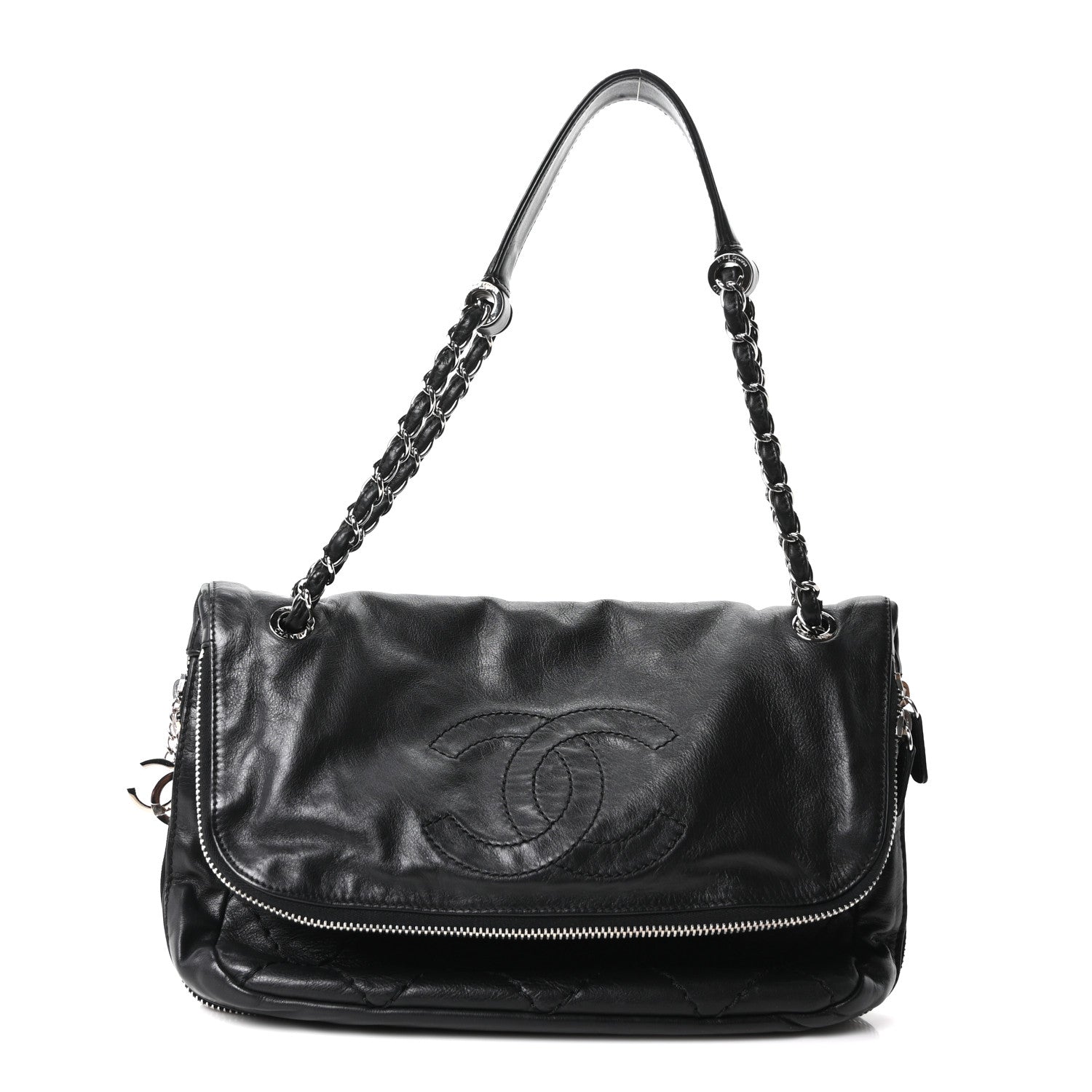 Chanel Calfskin Expandable Flap Black 1 of 9
