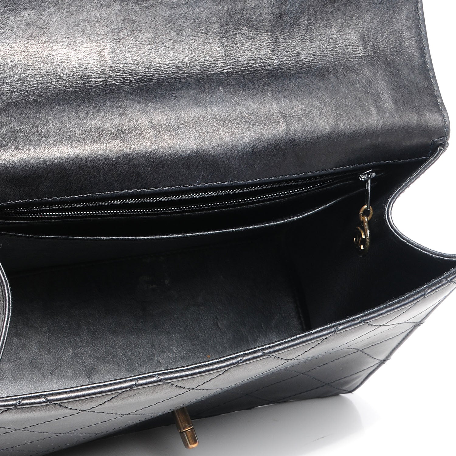 Chanel Lambskin Quilted Medium Kelly Flap Bag Black 7 of 7