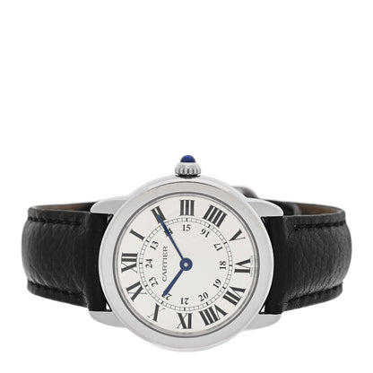 Cartier Stainless Steel Calfskin 29mm Ronde Solo Quartz Watch 2 of 5