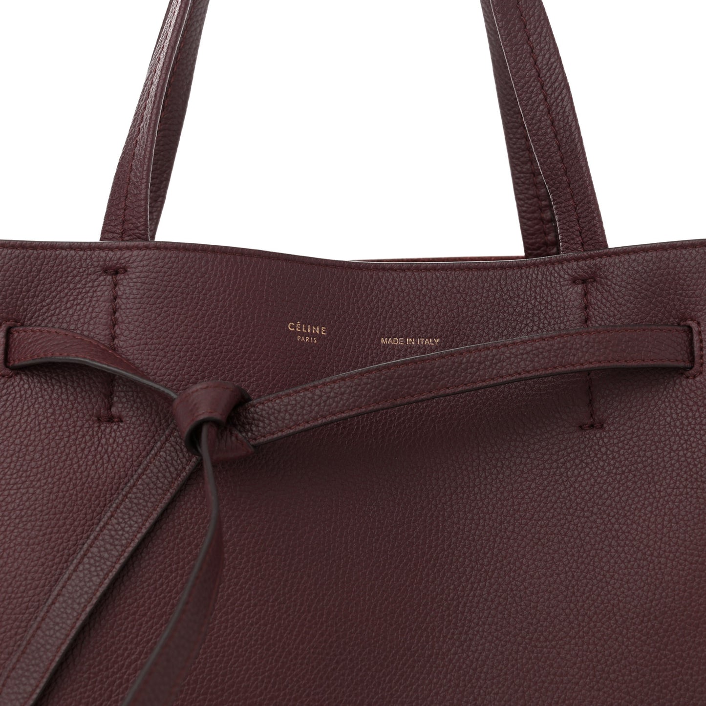 Soft Grained Calfskin Small Belt Cabas Phantom Burgundy