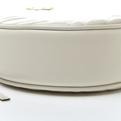 Gucci Calfskin Matelasse Mini GG Marmont Round Shoulder Bag White 9 of 10