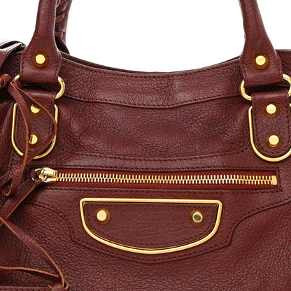 Balenciaga Chevre Gold Metallic Edge Hardware City Bordeaux 8 of 13