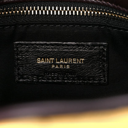 Saint Laurent Tie Dye Wool Quilted Small Loulou Puffer Monogram Chain Satchel Yellow Pacific Blue Dark Pecan 7 of 11