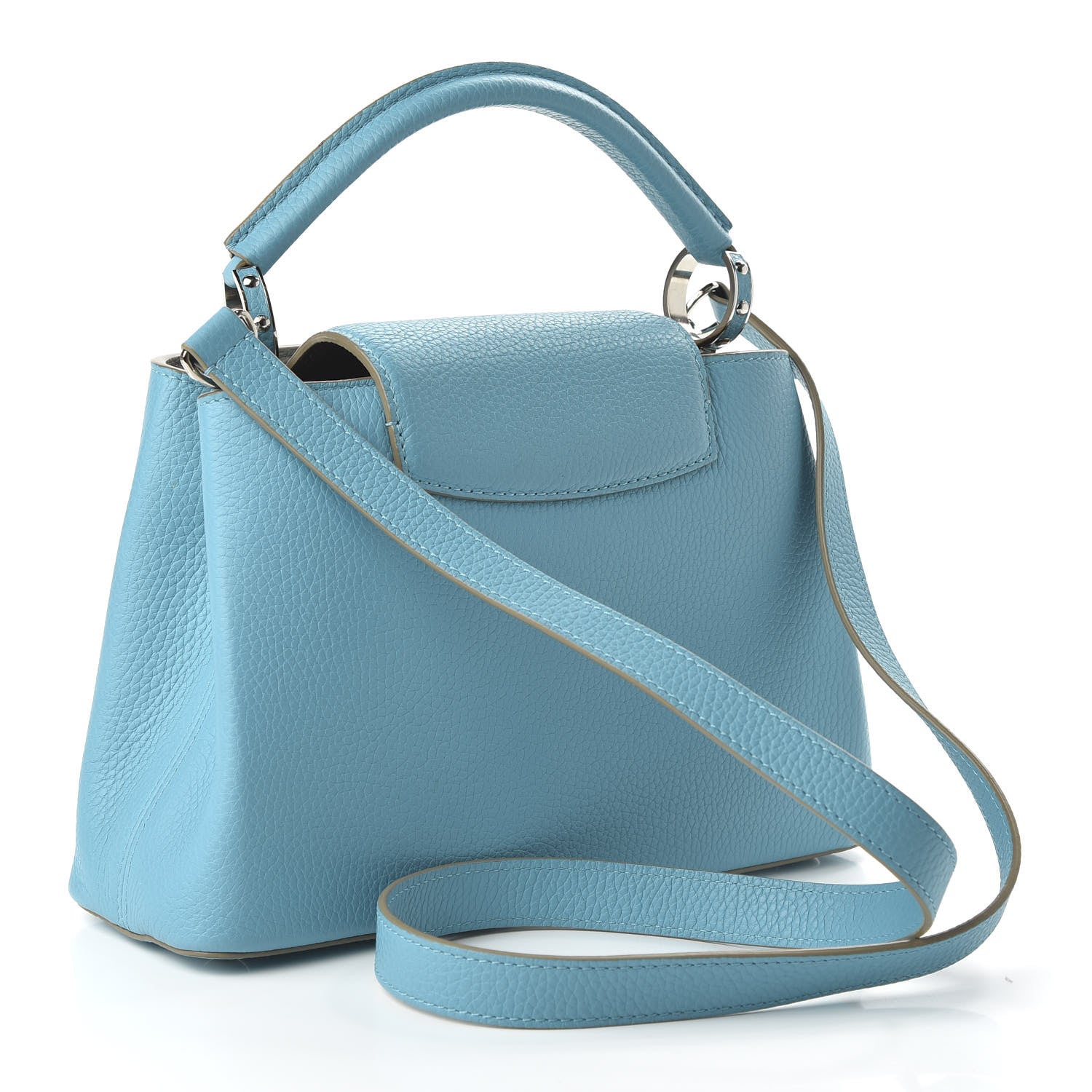 Louis Vuitton Taurillon Capucines BB Light Blue 3 of 9