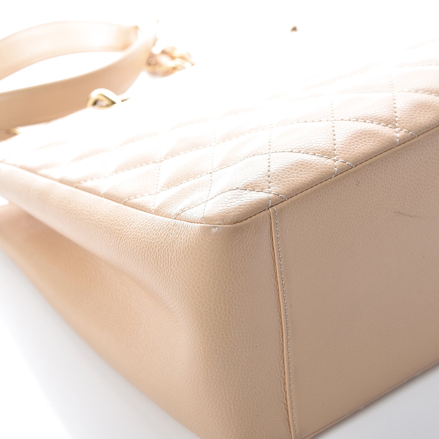 Caviar Quilted Grand Shopping Tote GST Beige Clair