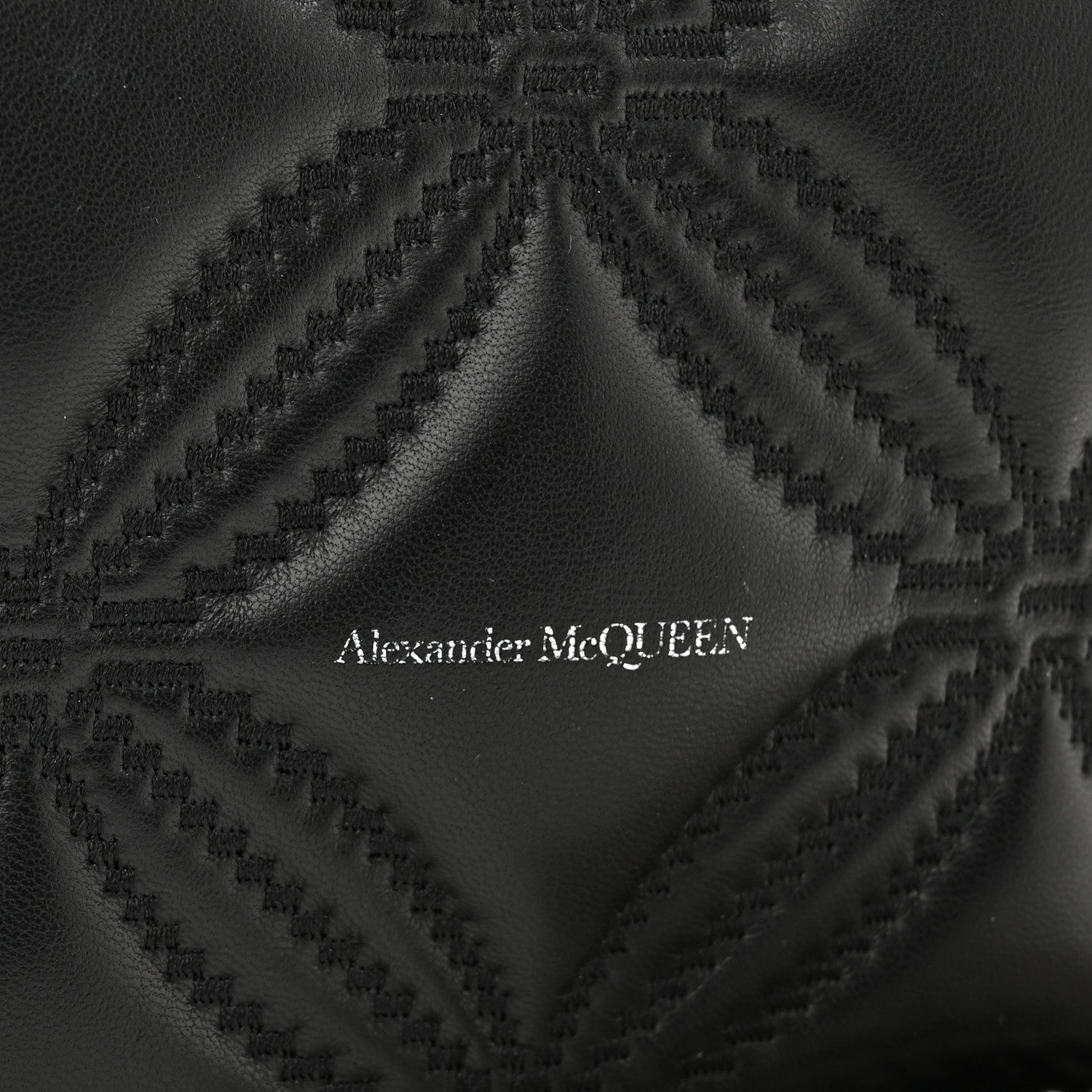 Alexander McQueen Lambskin Floral Stitched Skull Mini Crossbody Bag Black 6 of 9