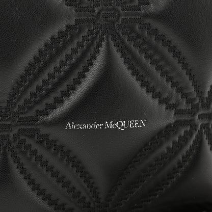 Alexander McQueen Lambskin Floral Stitched Skull Mini Crossbody Bag Black 6 of 9